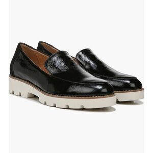 Vionic Kensley Black Patent Leather Loafers with Chunky Sole